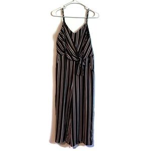 EUC Impeccable Pig Cropped Striped Jumpsuit S